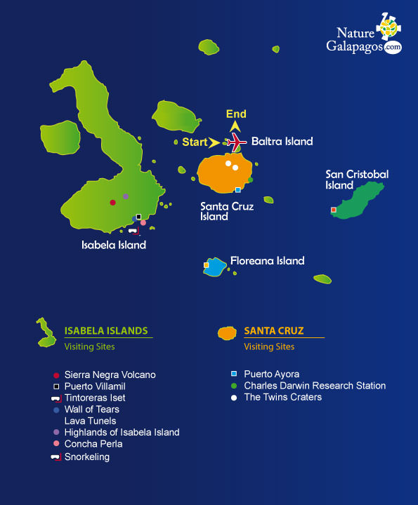 Galapagos Land Tours Map